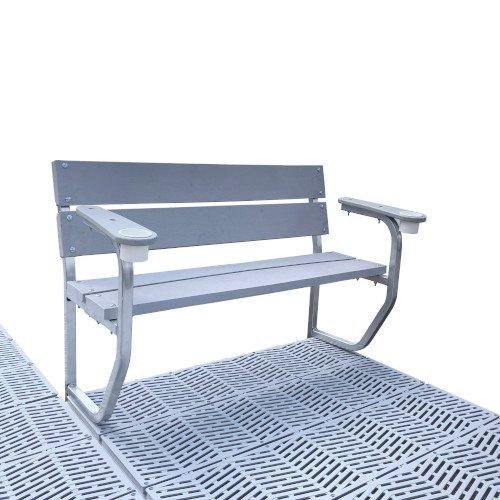 Aluminum Dock Bench with Cupholder Kit