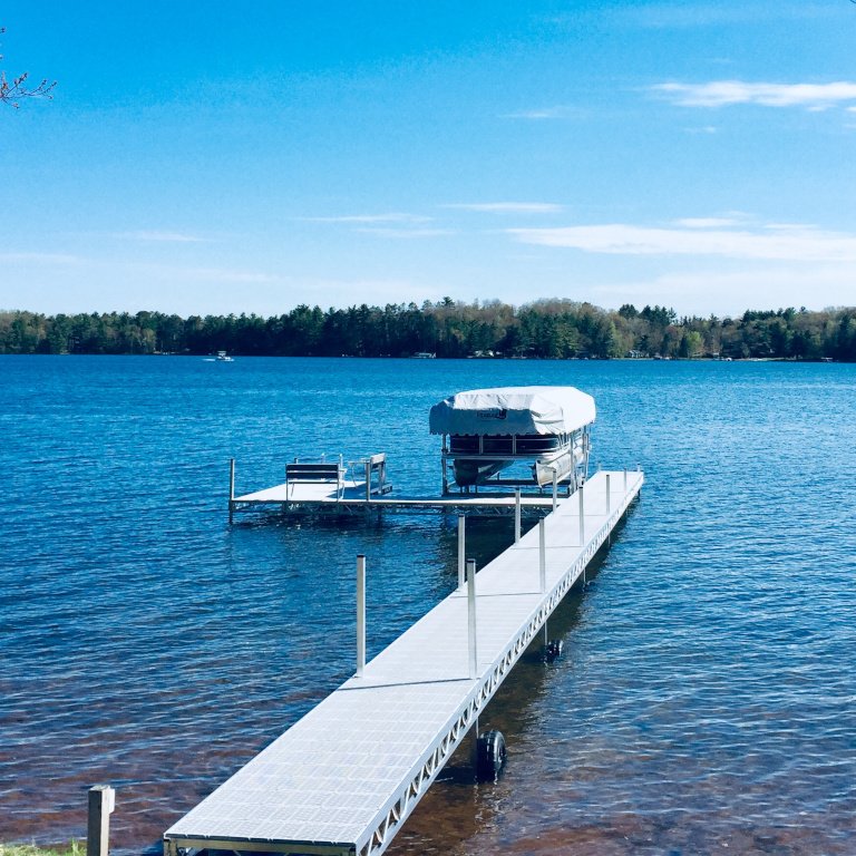 Premium Dock with a Boat Slip and Two Benches